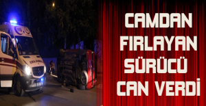 Camdan fırlayan sürücü can verdi