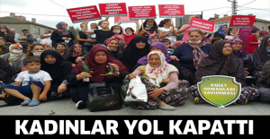 Kadınlar yol kapattı