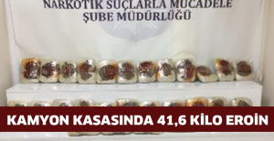 Kamyon kasasında 41,6 kilo eroin