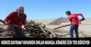 Herkes bayram yaparken onlar mangal kömürü için ter döküyor