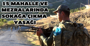 15 mahalle ve mezralarında sokağa çıkma yasağı