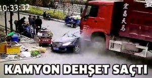 Kamyon dehşet saçtı
