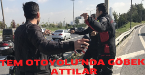 TEM Otoyolu’nda göbek attılar