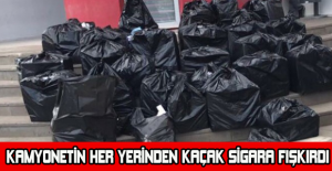 Kamyonetin her yerinden kaçak sigara fışkırdı