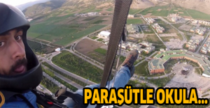 Paraşütle okula...