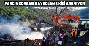 Yangın sonrası kaybolan 5 kişi aranıyor