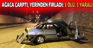 Ağaca çarptı, yerinden fırladı:1 ölü, 1 yaralı