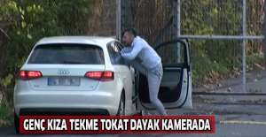 Genç kıza tekme tokat dayak kamerada