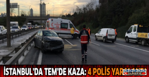 İstanbul’da TEM’de kaza: 4 polis yaralandı