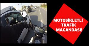 Motosikletli trafik magandası !