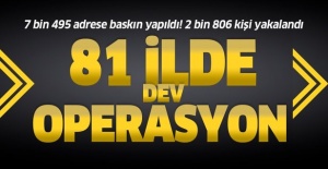 İçişleri Bakanlığı tarafından ülke genelinde, eş zamanlı “Aranan Şahıslar Operasyonu” gerçekleştirildi. 7 bin 495 ayrı adrese yapılan aramada, çeşitli suçlardan aranan 2 bin 806 şahıs yakalanarak, adli mercilere sevk edildi. .