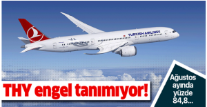 THY, Ağustos ayında 84,8 doluluk oranıyla uçtu.