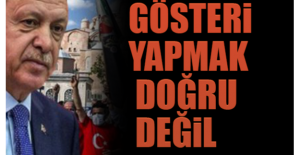 Erdoğan, Ayasofya'nın önünde toplananları uyardı