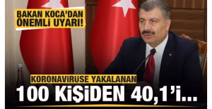 Bakan Koca'dan son dakika uyarısı: Koronavirüse yakalanan 100 kişiden 40,1’i...