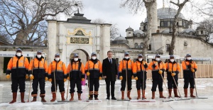 Eyüpsultan Camii, Ramazan öncesi gül suyuyla yıkandı