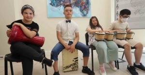 Sanat Akademisi’nde down sendromlu çocuklara ritim eğitimi