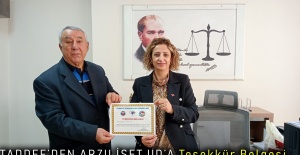 Taddef’den Arzu İSET UD’A Teşekkür Belgesi