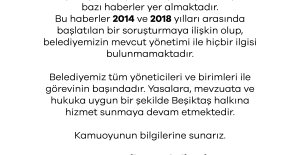 Beşiktaş belediyesinden açıklama