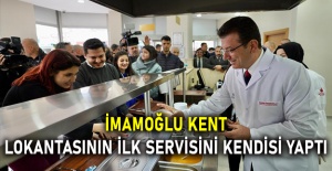 İmamoğlu kent lokantasının ilk servisini kendisi yaptı