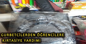 GURBETCİLERDEN ÖĞRENCİLERE KIRTASİYE YARDIMI