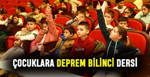 Çocuklara deprem bilinci dersi