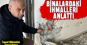 Depremde yıkılan binaların büyük eksikliklerini anlattı