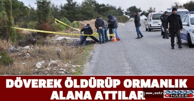 Döverek öldürüp ormanlık alana attılar